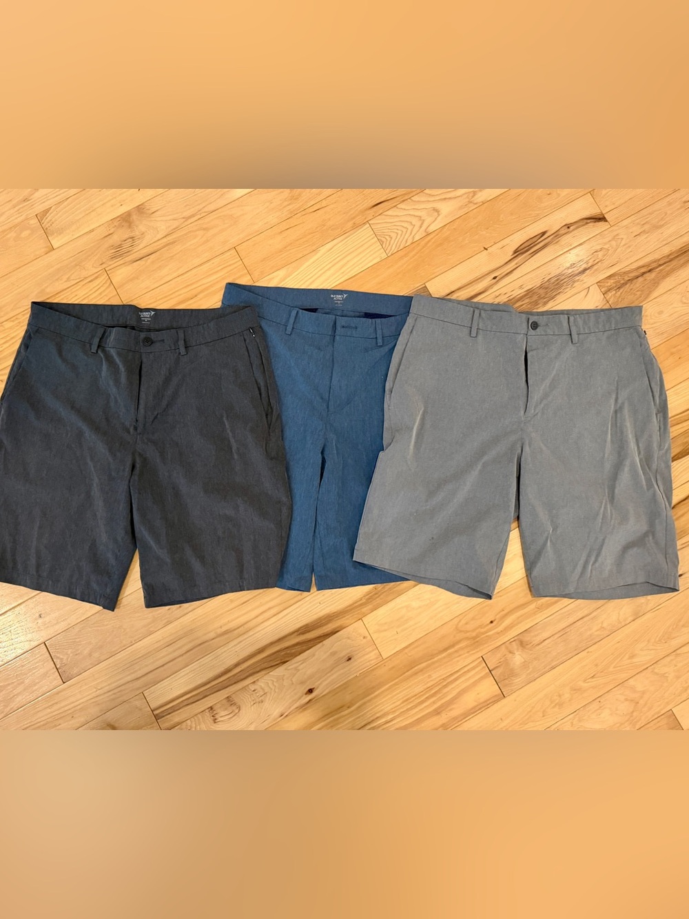 Lot of Old Navy Men's Flat-Front Shorts in Slate, Blue & Gray